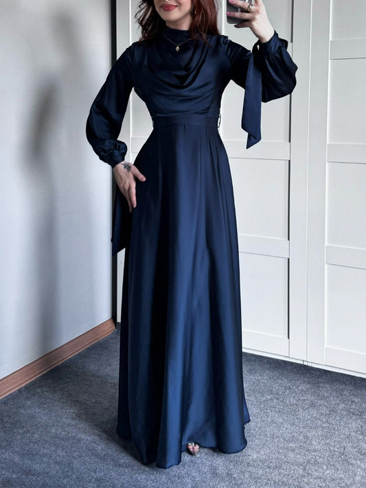 Celestial Satin Maxi Dress