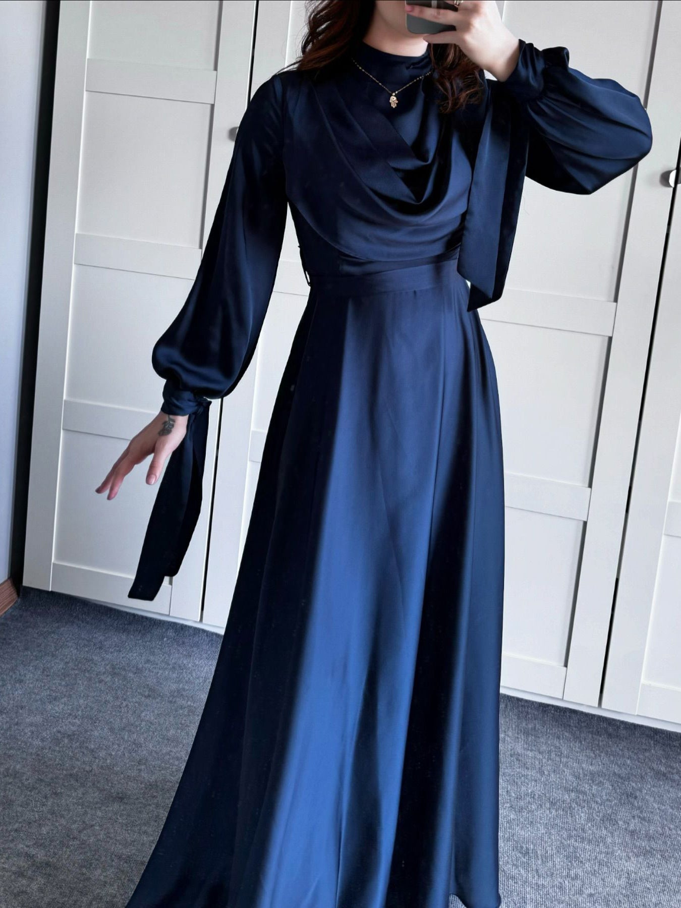 Celestial Satin Maxi Dress