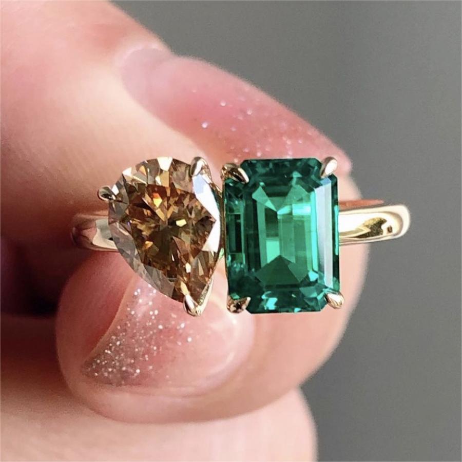 Creative Double Stones Ring