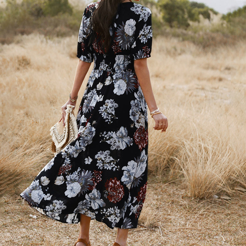 Beach Dress With Floral Design