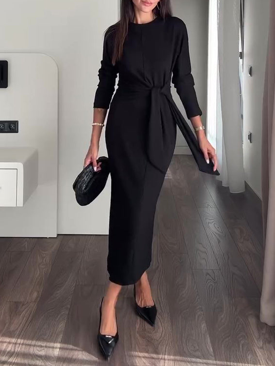 Elegant Solid Color Dress