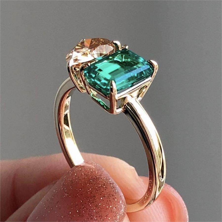 Creative Double Stones Ring